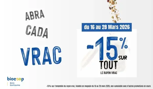 Abracada VRAC ! -15% sur tout le rayon vrac