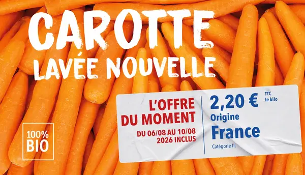 Offre spéciale de saison avec nos carottes lavées nouvelles !